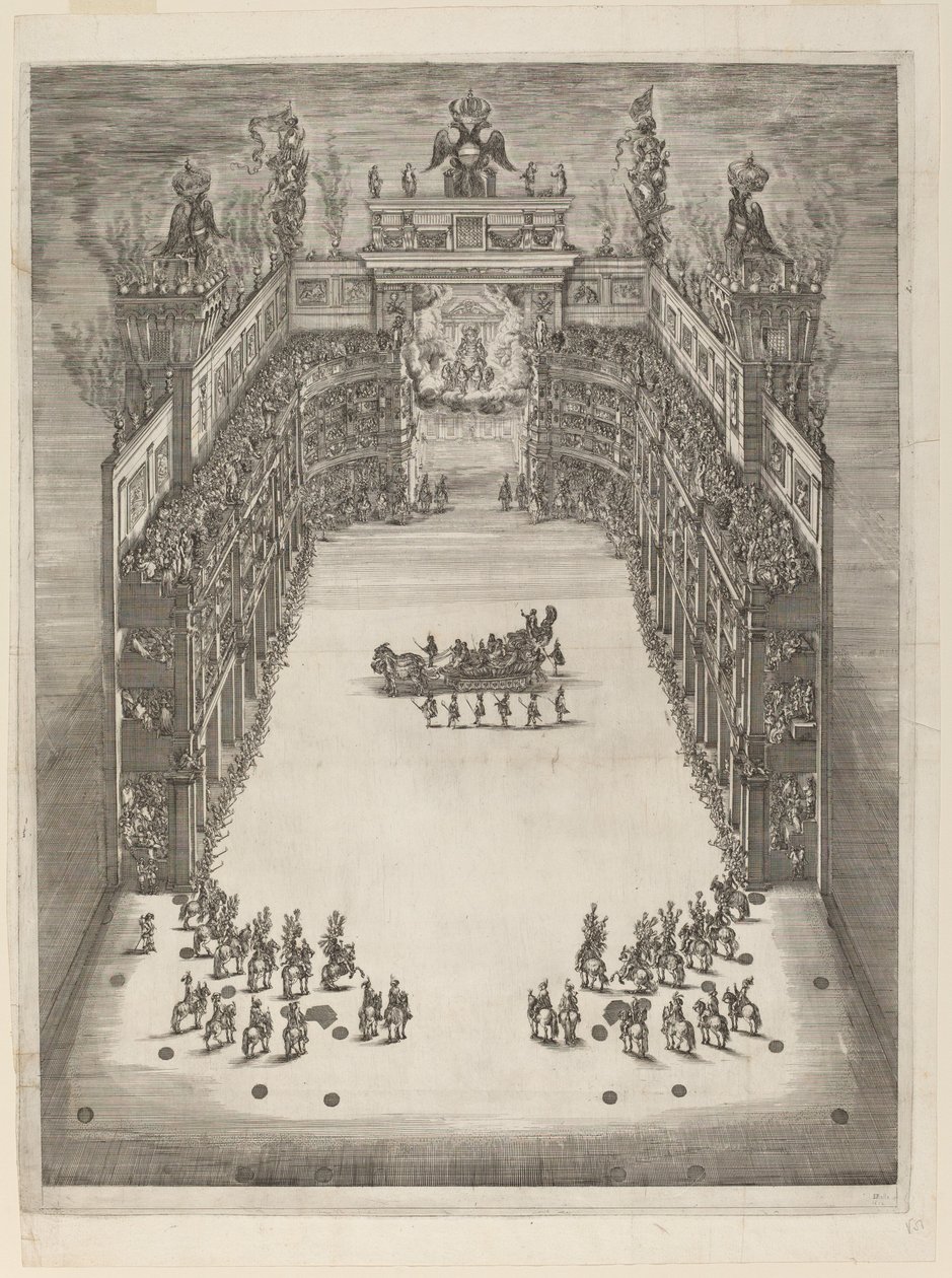 A színház légi felvétele, 1652. alkotó: Stefano della Bella