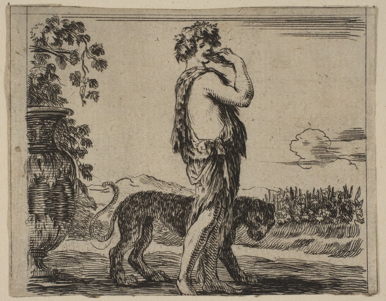 Bacchus, a Game of Mythologyból, a Game of Mythology, 1644-ből. alkotó: Stefano della Bella