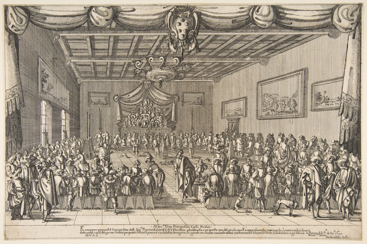 Kellemes bankett, 1627. alkotó: Stefano della Bella
