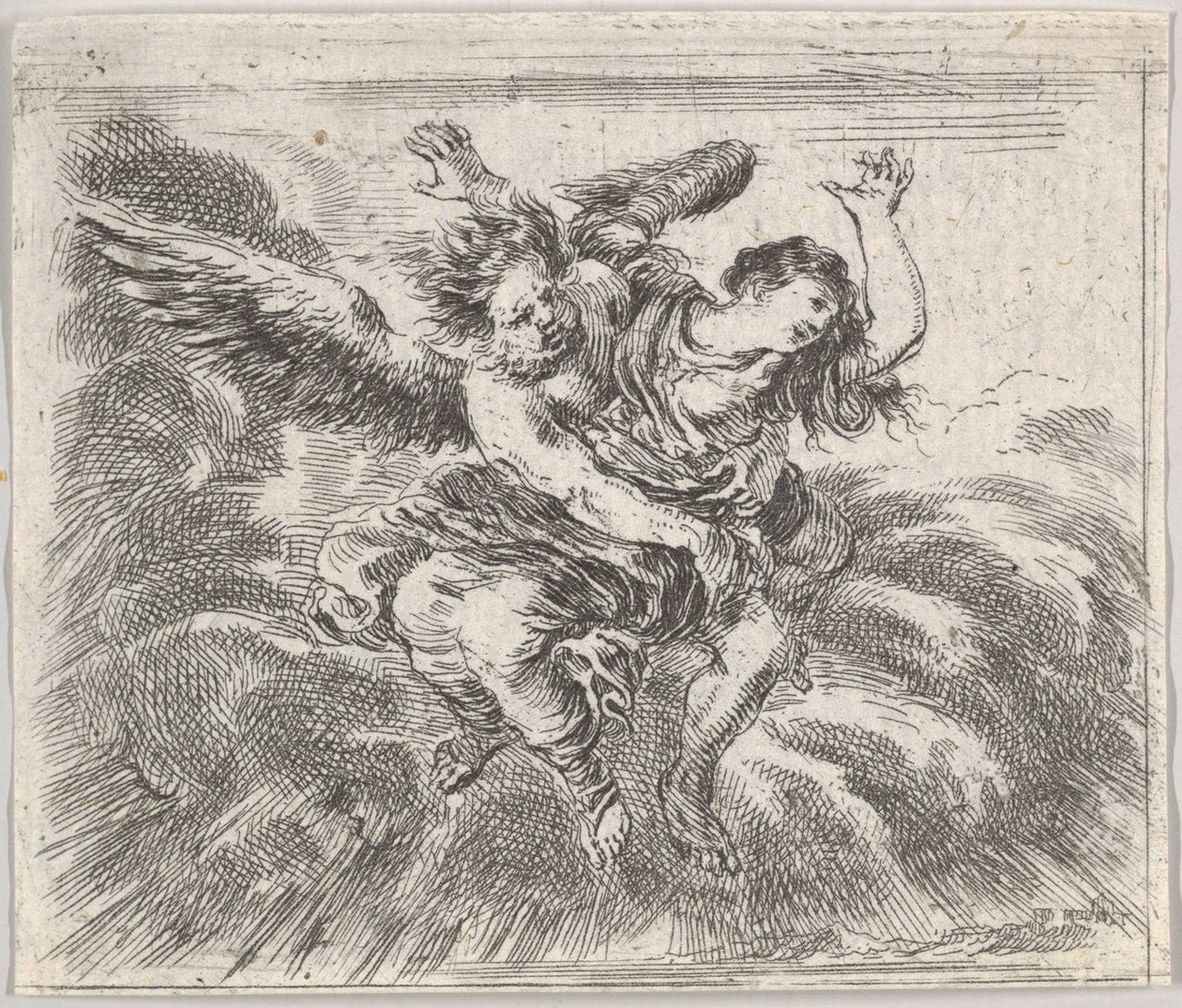 Boreas és Orithyia, a Game of Mythology Jeu de la Mythologie-ból, 1644. alkotó: Stefano della Bella