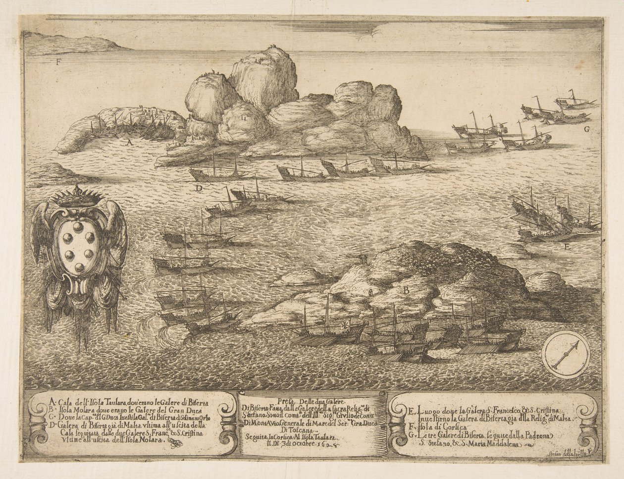 Két gálya elfogása Bysertában, 1628. alkotó: Stefano della Bella