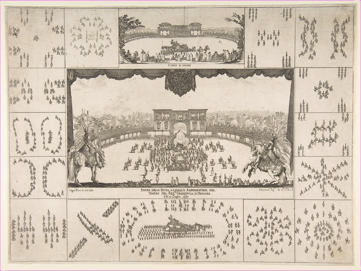 Körhinta Firenzében II. Ferdinánd nagyherceg házasságáért, 1637. alkotó: Stefano della Bella