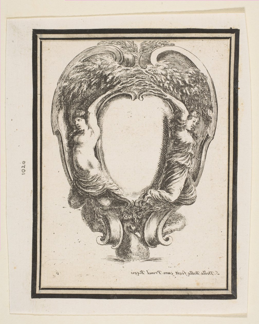 Kartusz kacsával és nimfákkal, 1647. alkotó: Stefano della Bella