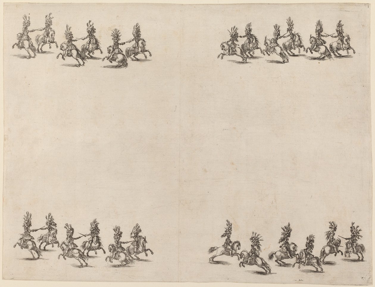 A lovasok karddal harcolva, 1652. alkotó: Stefano della Bella