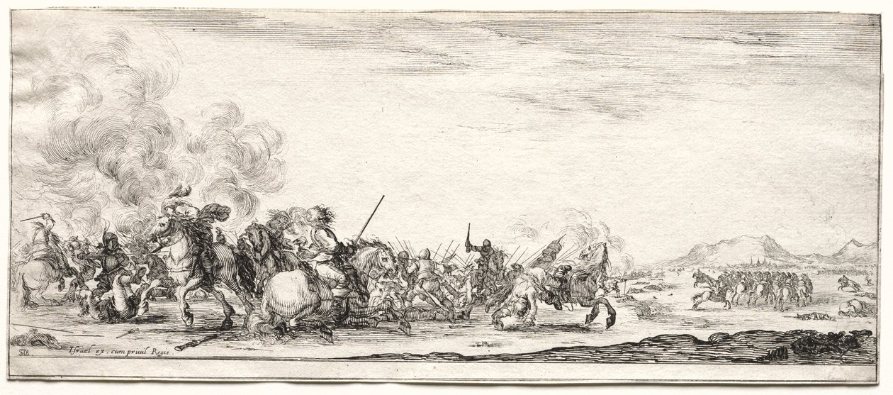 Lovassági összecsapás. alkotó: Stefano della Bella