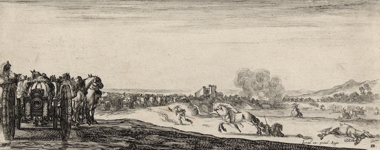 Ágyúk vezetése alkotó: Stefano della Bella