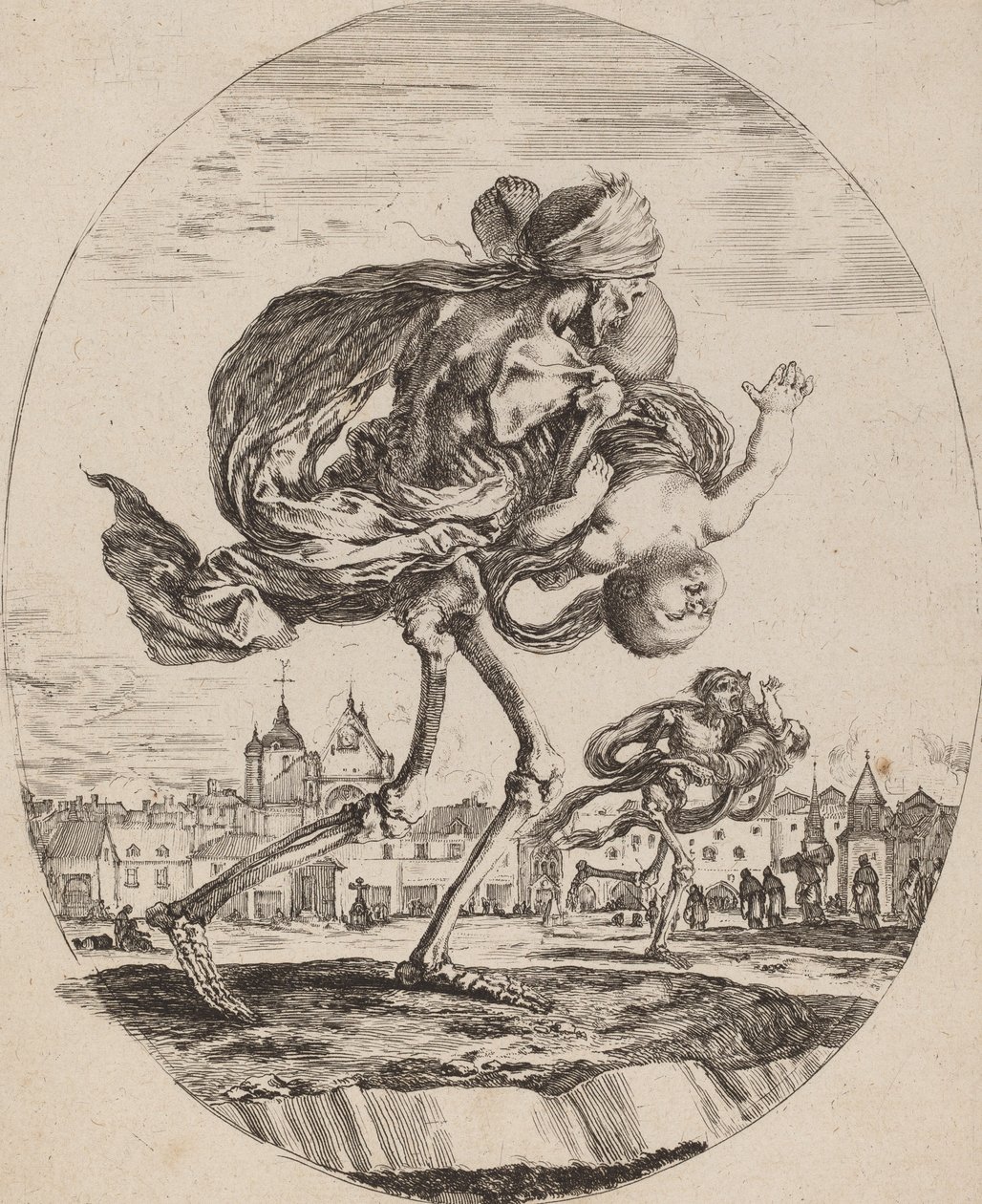 A Halál egy gyermeket hord jobbra, valószínűleg 1648. alkotó: Stefano della Bella