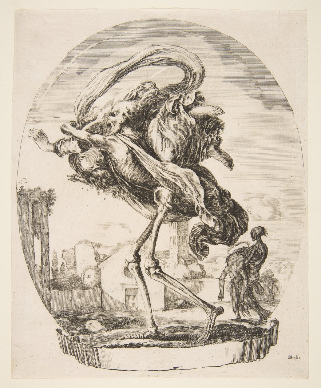 Egy nőt magával ragadó halál, az öt halálesetből Les cinq Morts, kb. 1648. alkotó: Stefano della Bella