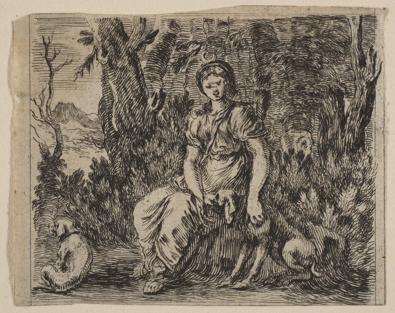 Diana, a Játék a mitológiáról A mitológia játékából, 1644. alkotó: Stefano della Bella