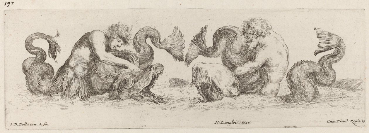 Delfinek és tritonok, valószínűleg 1648. alkotó: Stefano della Bella