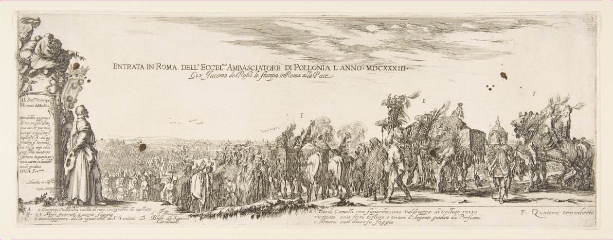 A lengyel követség belépése Rómába, 1633. alkotó: Stefano della Bella