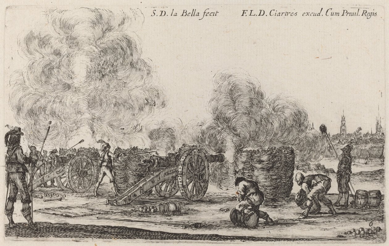 Az ágyúk kilövése, c. 1641. alkotó: Stefano della Bella