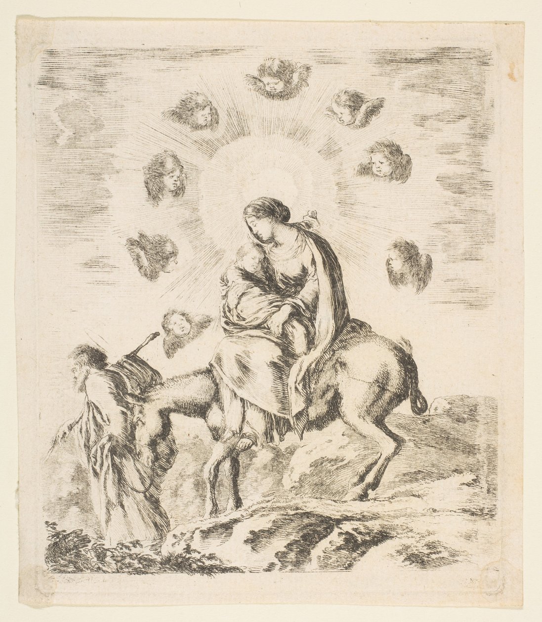 Repülés Egyiptomba, kb. 1641. alkotó: Stefano della Bella