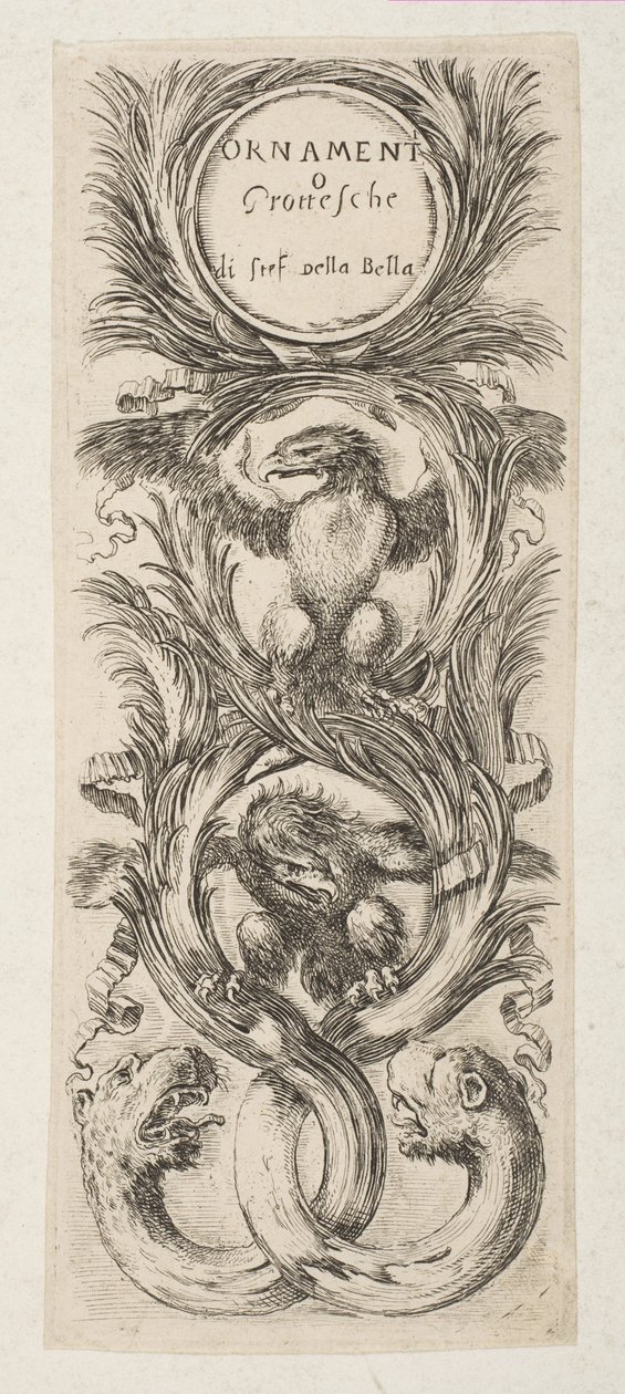 Elülső rész: díszek vagy groteszkek, kb. 1653. alkotó: Stefano della Bella