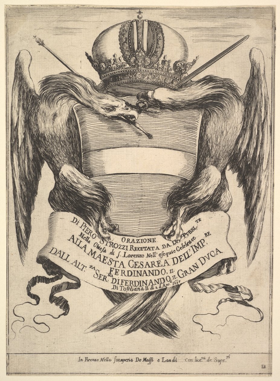 II. Ferdinánd császár temetésének előképe Esequie dellimperare Ferdinando..., 1637. alkotó: Stefano della Bella