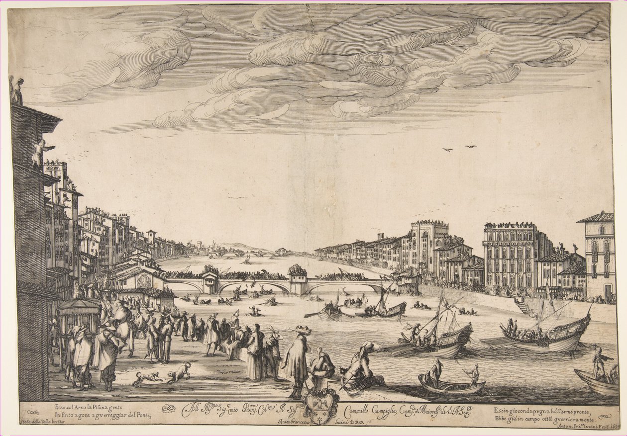 Hídjáték, Pisa, 1634. alkotó: Stefano della Bella