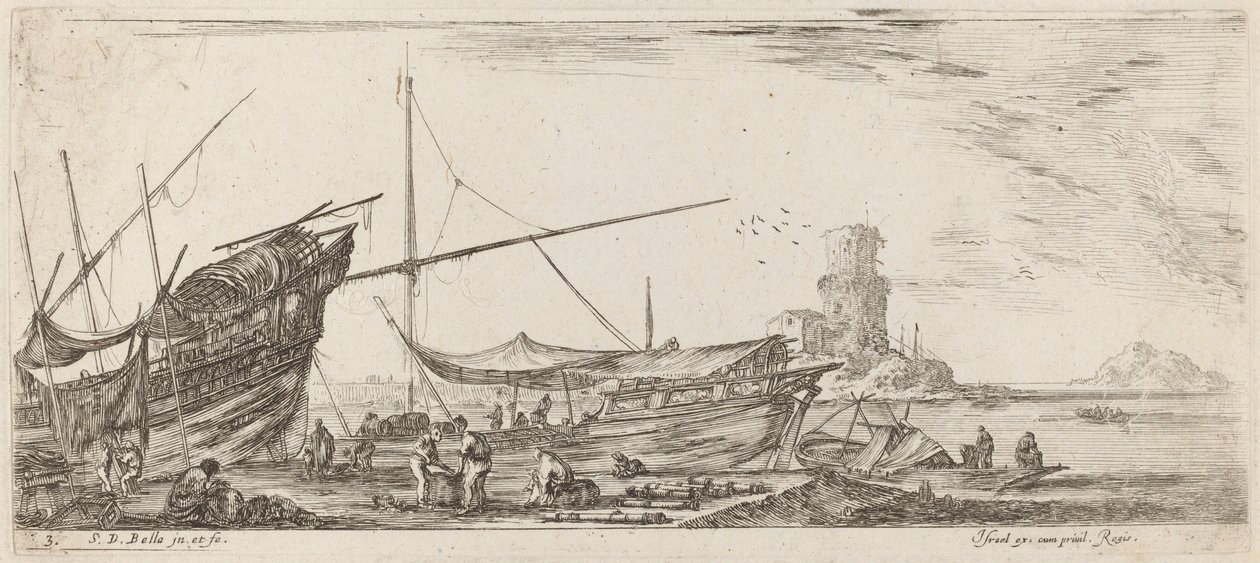 Harbour View, 1644. alkotó: Stefano della Bella