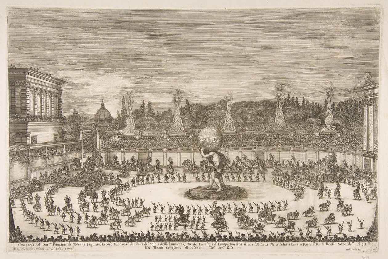 Az ünneplő világ: Cosimo III de Medici bejárata, 1661. alkotó: Stefano della Bella