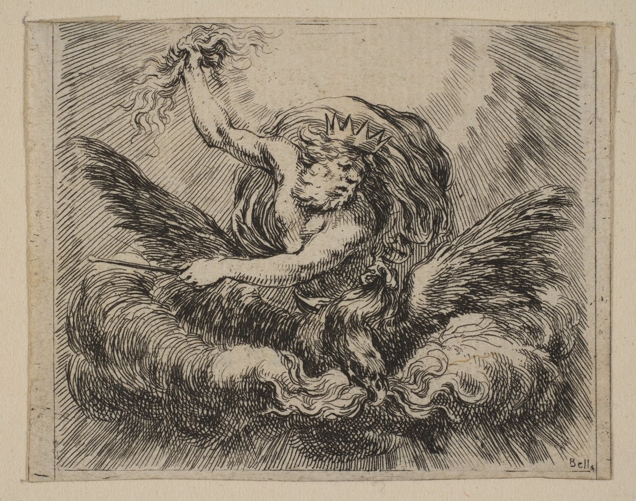 Jupiter, a Game of Mythologyból, a Game of Mythology, 1644-ből. alkotó: Stefano della Bella