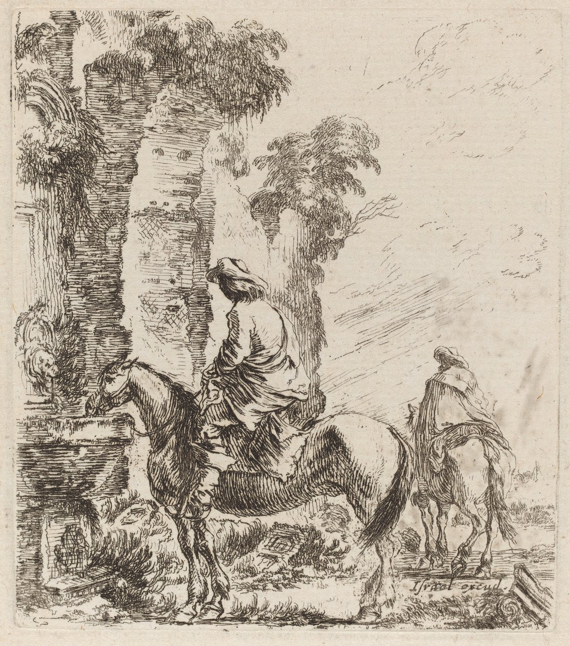 Táj lovasokkal, 1646. alkotó: Stefano della Bella