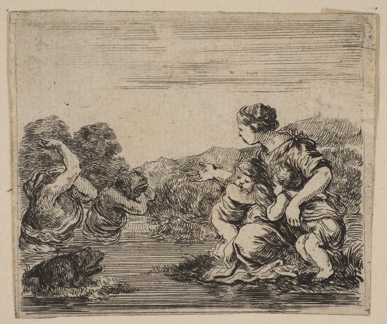 Latona, a Game of Mythologyból, a Game of Mythology, 1644-ből. alkotó: Stefano della Bella