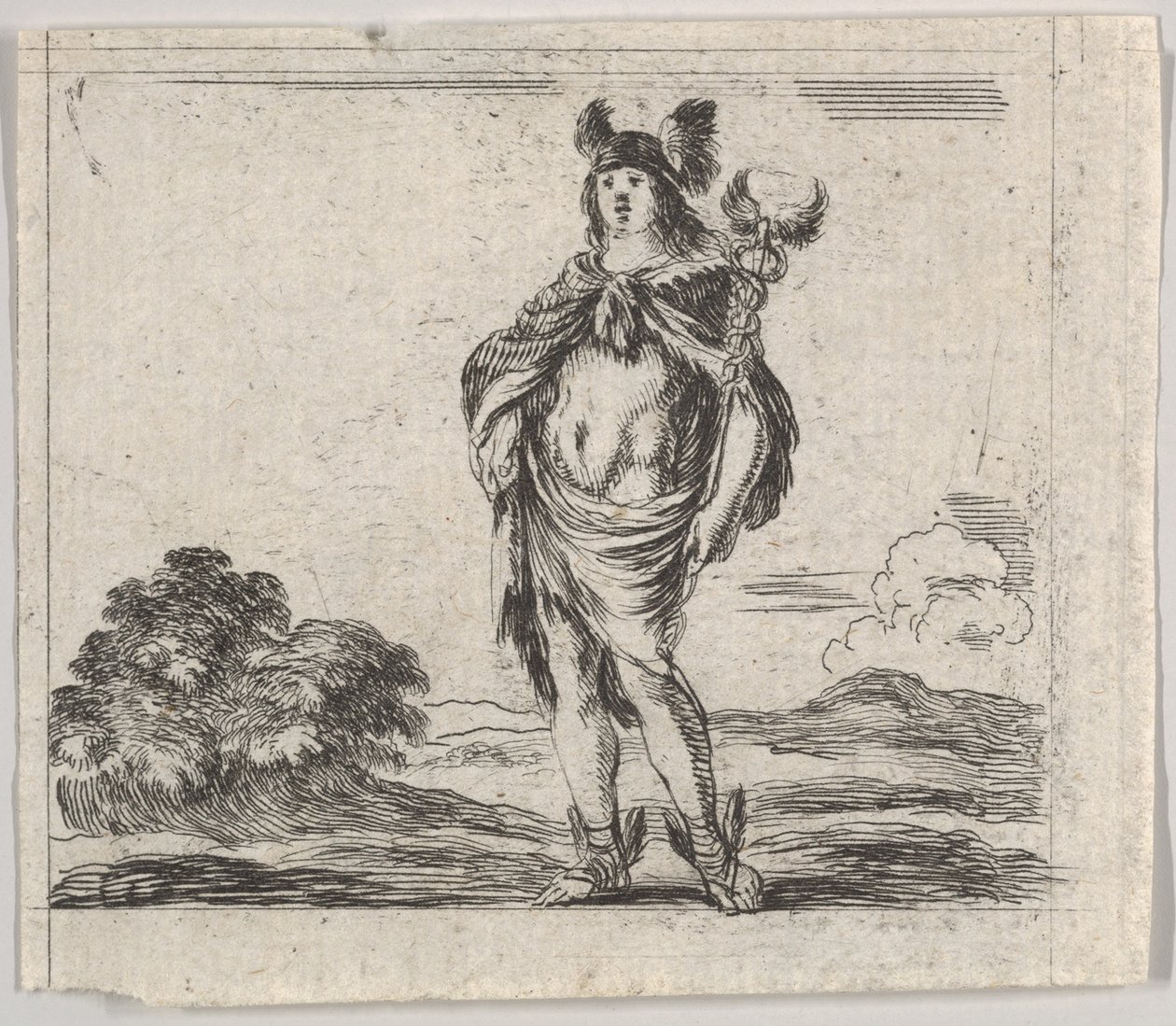 Mercury, a Game of Mythologyból, a Game of Mythology, 1644-ből. alkotó: Stefano della Bella