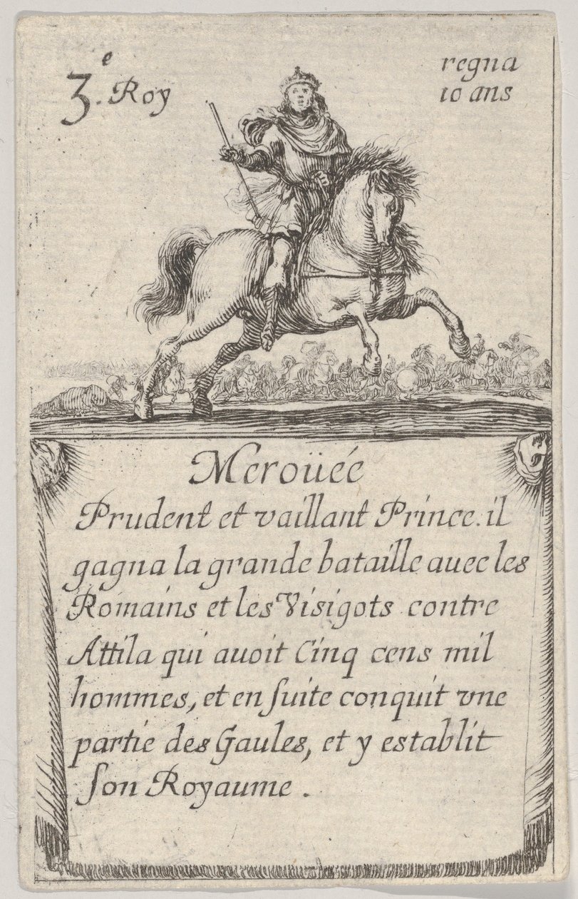 Meroüée Prudent et vaillant..., A francia királyok játéka Jeu des Rois de Fran..., 1644-ből. alkotó: Stefano della Bella