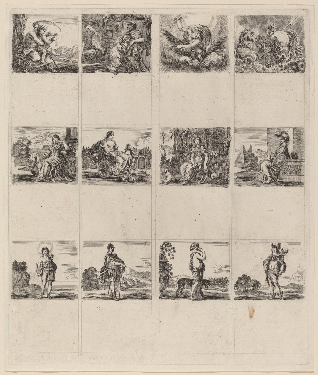 Mitológiai játékkártyák, 1644. alkotó: Stefano della Bella