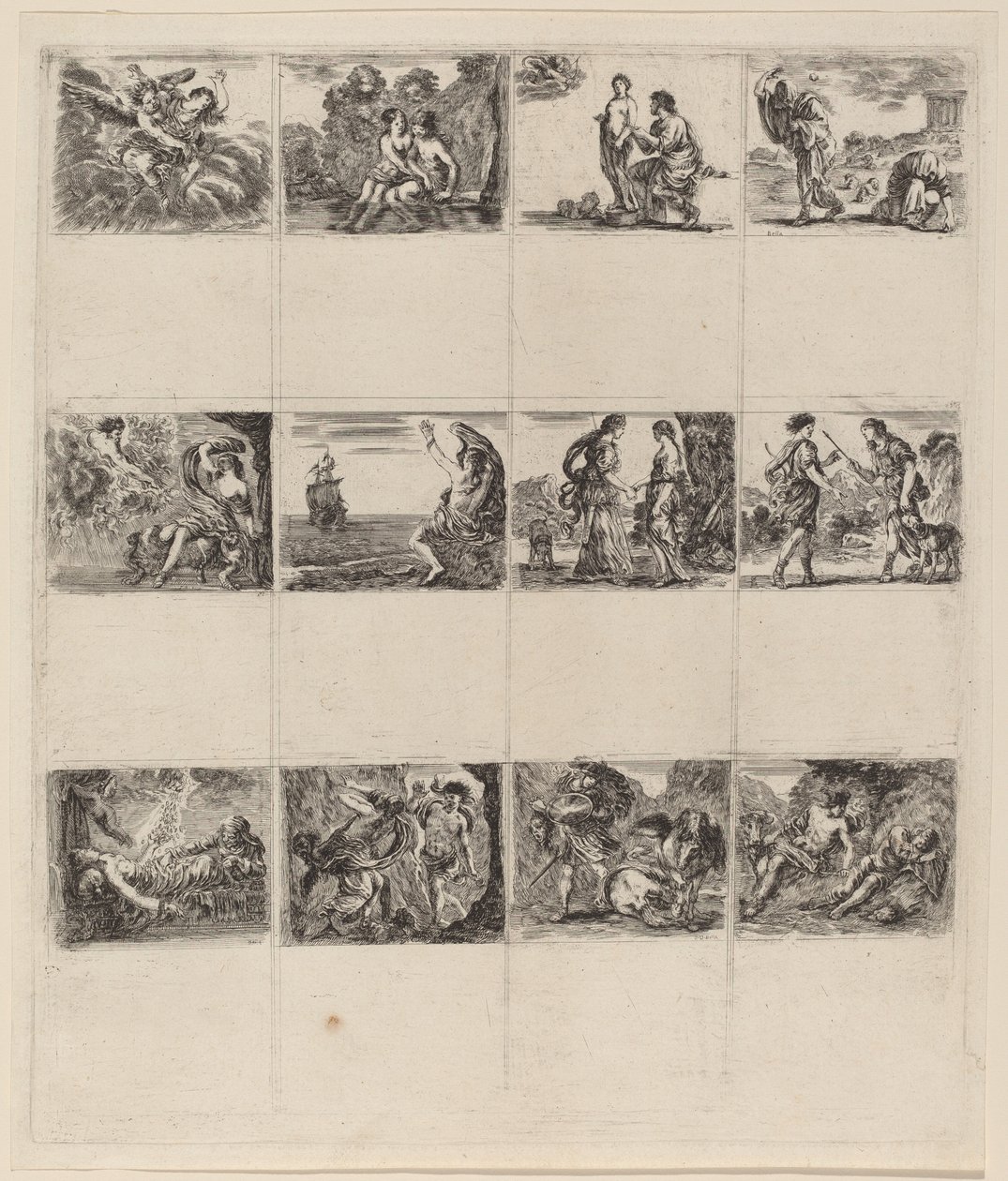 Mitológiai játékkártyák, 1644. alkotó: Stefano della Bella