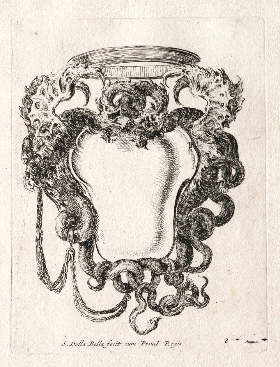 Cartouche új modellje, 1647. alkotó: Stefano della Bella