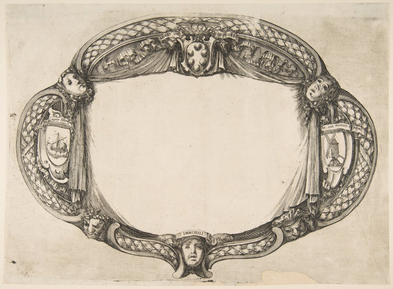 Dísztervezés egy szakdolgozathoz az eszközön: Quest un soccorso, kb. 1656. alkotó: Stefano della Bella