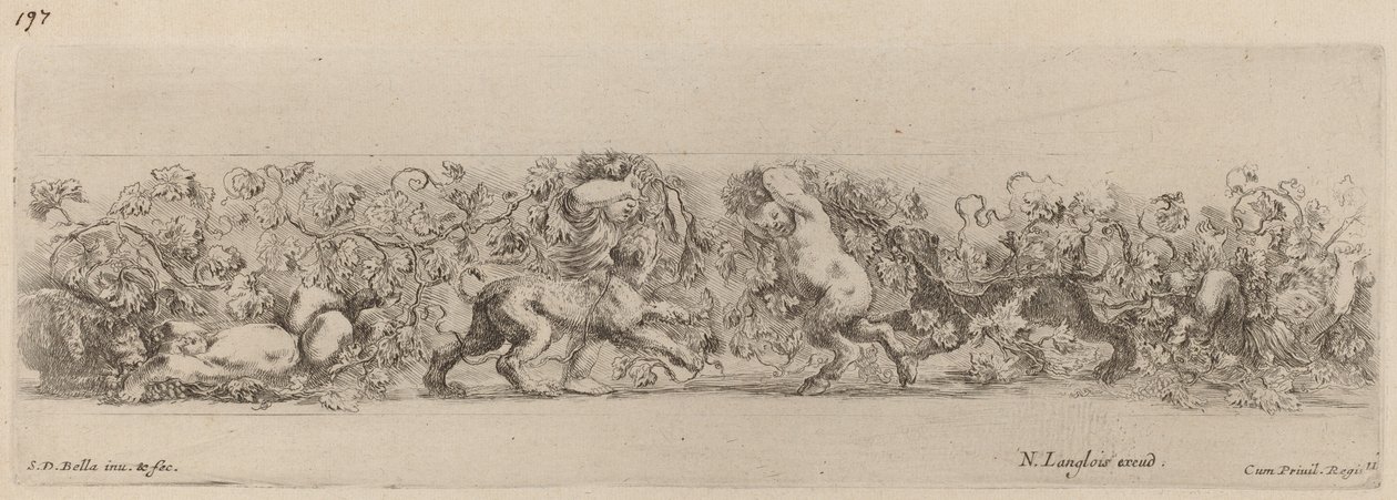 Díszfríz szőlővel, valószínűleg 1648. alkotó: Stefano della Bella