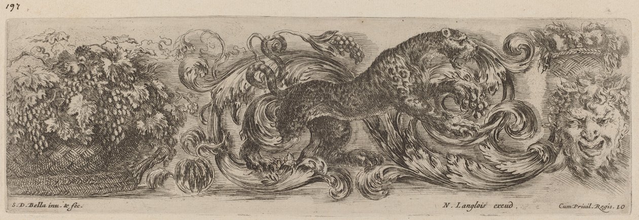 Díszfríz leopárddal, valószínűleg 1648. alkotó: Stefano della Bella