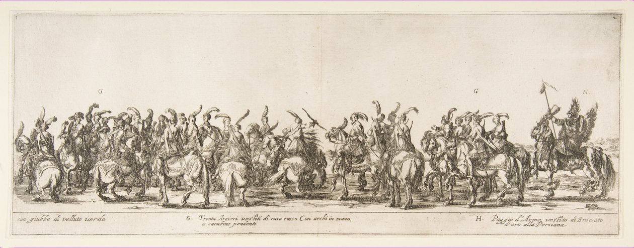 A lengyel G és H követség bejáratának része, 1633. alkotó: Stefano della Bella