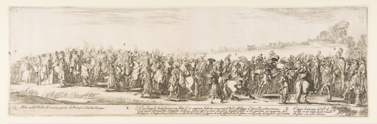 Része a lengyel követség bejáratának Q.X.Y., 1633. alkotó: Stefano della Bella