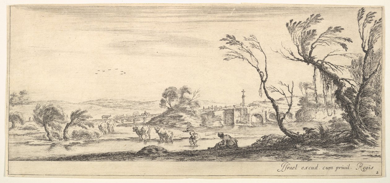 2. tábla: középen cipőjét lehúzó parasztasszony, egy másik parasztnő és két c..., kb. 1641. alkotó: Stefano della Bella
