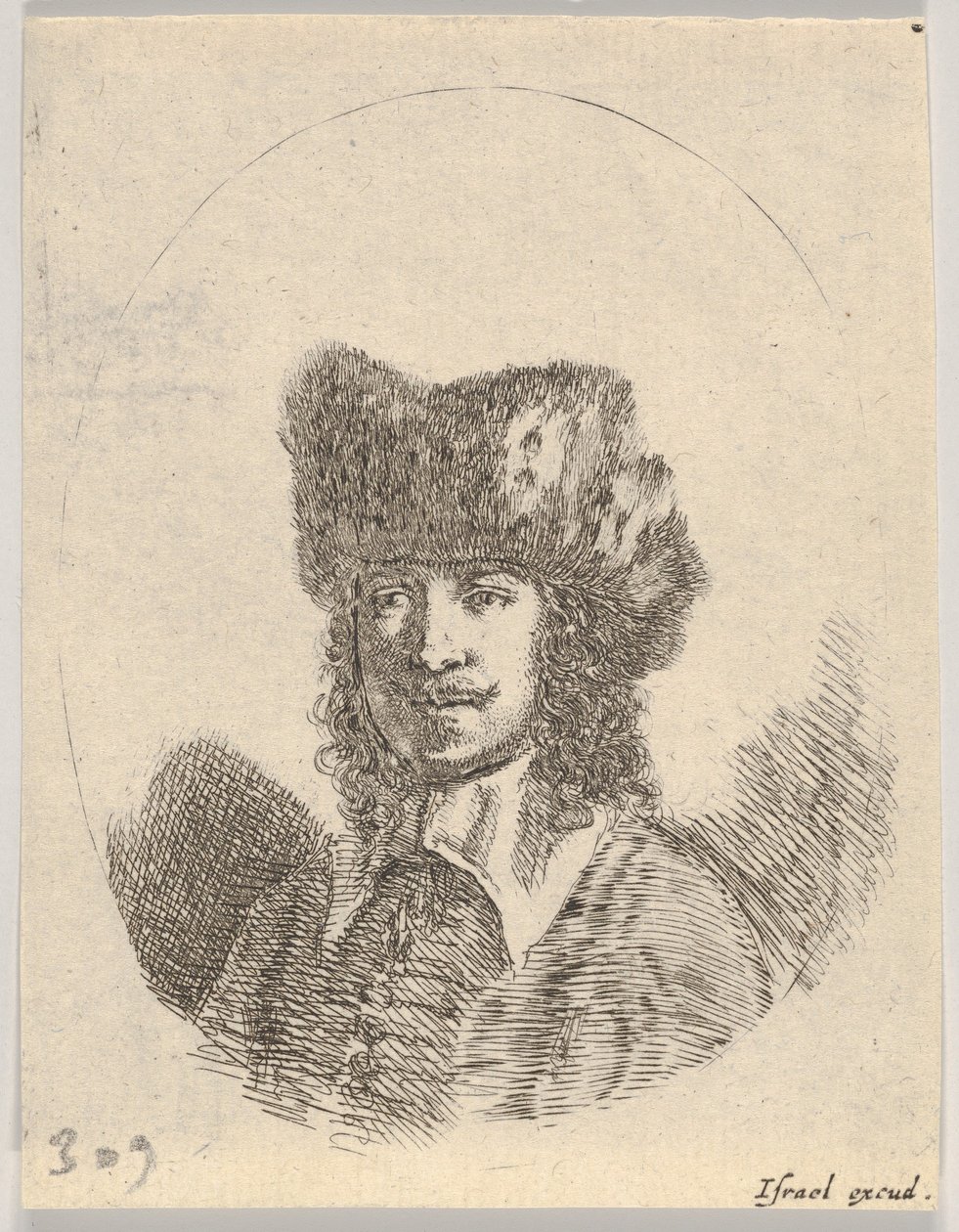 2. tábla: bajuszos, prémsapkás férfi feje balra, ovális kompozíció,..., 1650-ből. alkotó: Stefano della Bella