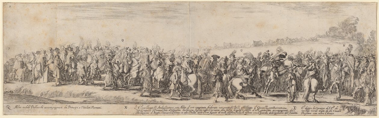 Lengyel nemesek, őexcellenciája a követ és kocsija, 1633. alkotó: Stefano della Bella