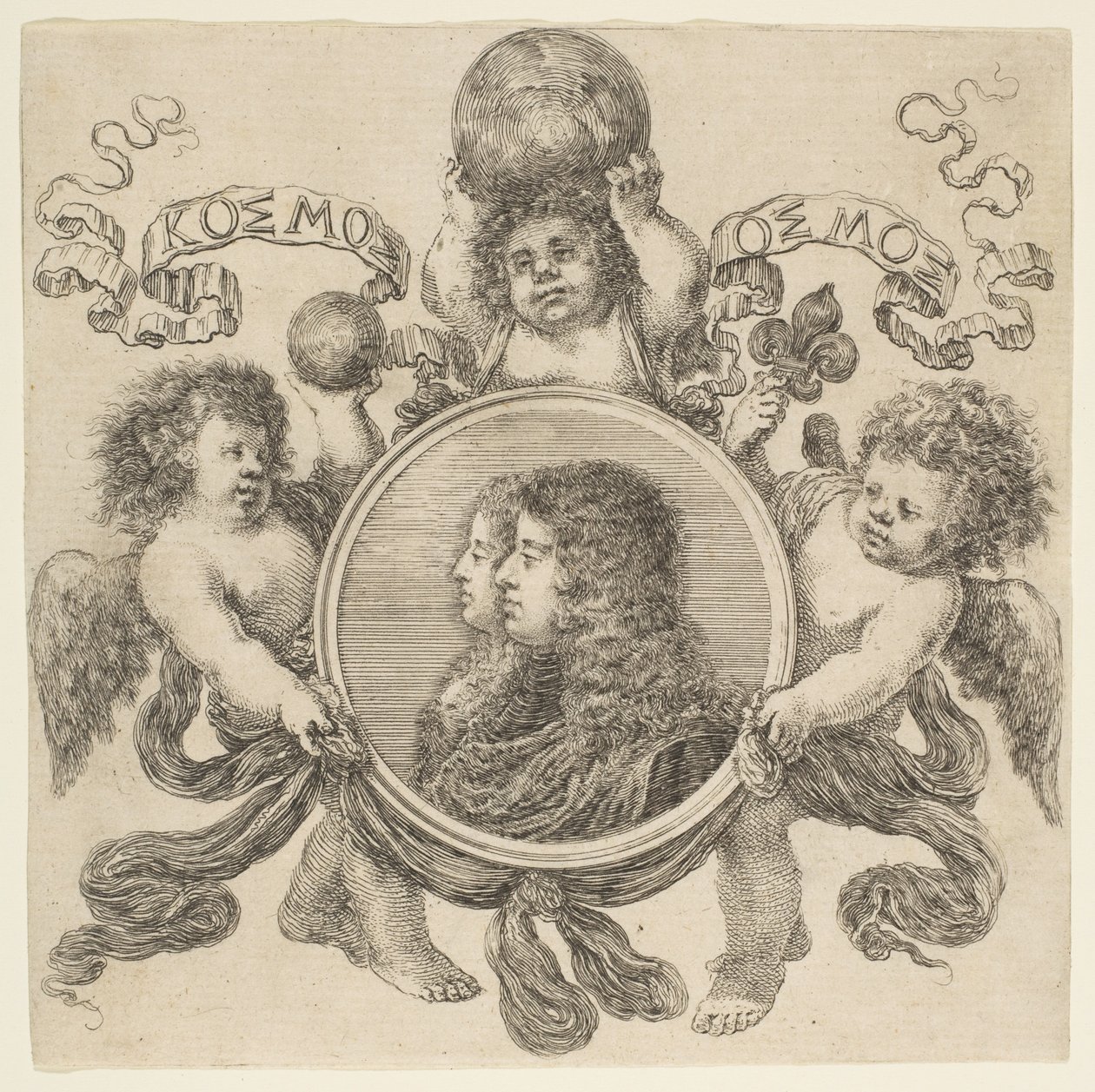 Cosimo de Medici és Marguerite Louise dOrleans, felesége portréja, 1661. alkotó: Stefano della Bella