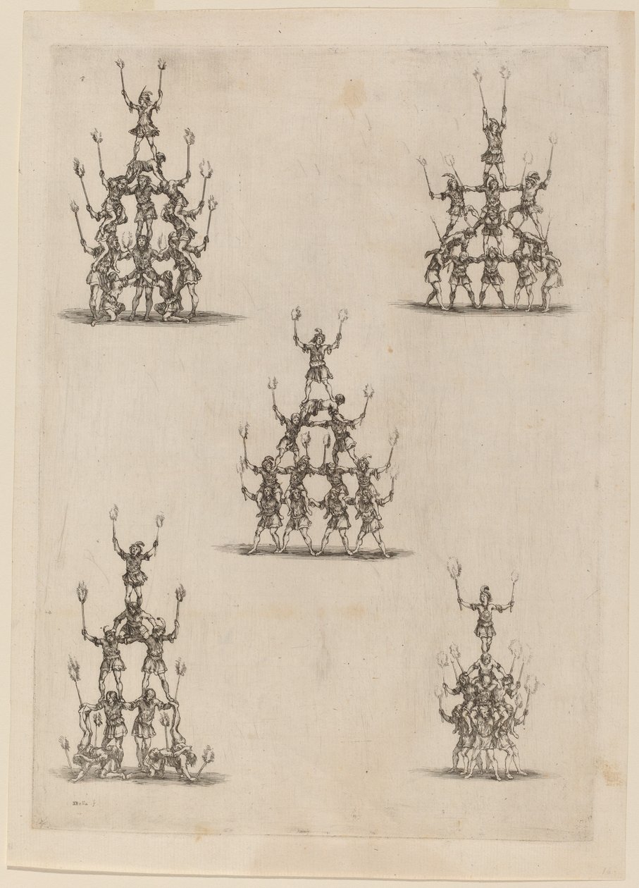 Zsonglőrök piramisai, 1652. alkotó: Stefano della Bella