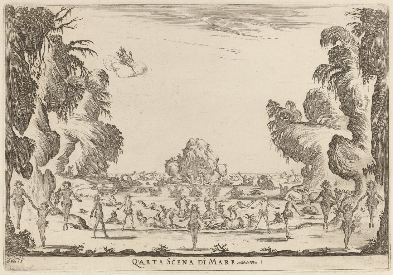 Negyedik tengeri jelenet, 1637. alkotó: Stefano della Bella