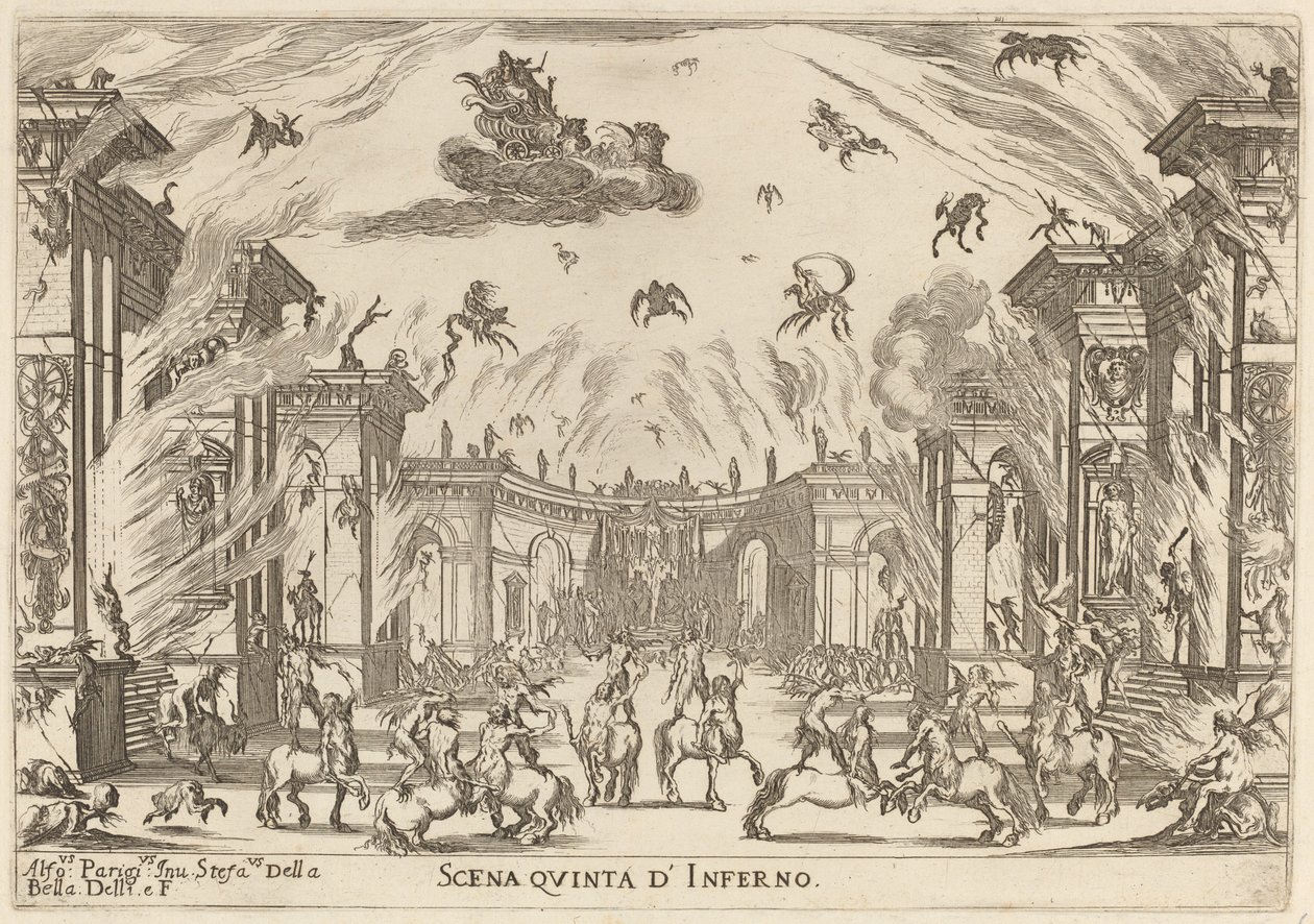 A pokol ötödik jelenete, 1637. alkotó: Stefano della Bella