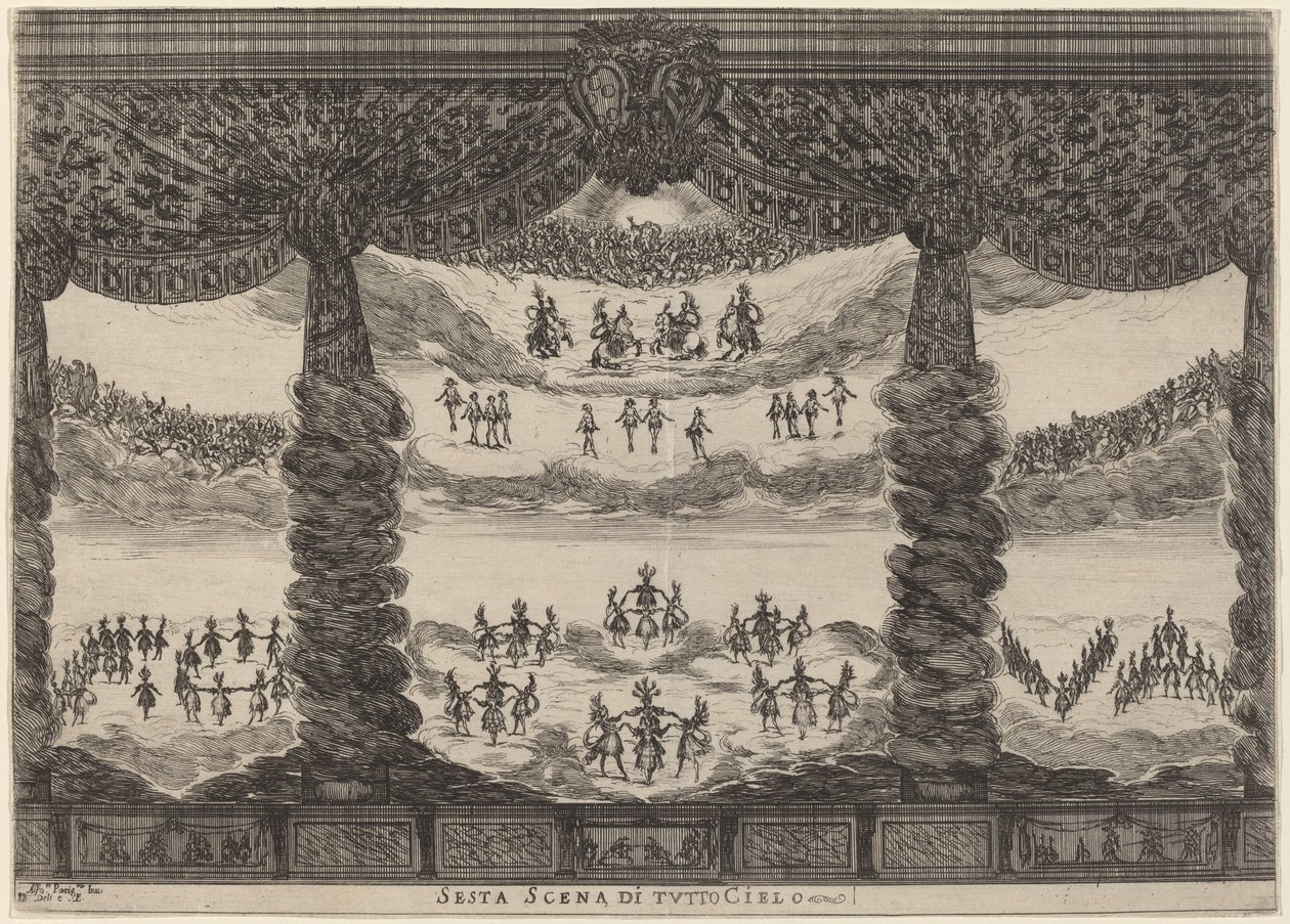 Az egész mennyország hatodik jelenete, 1637. alkotó: Stefano della Bella