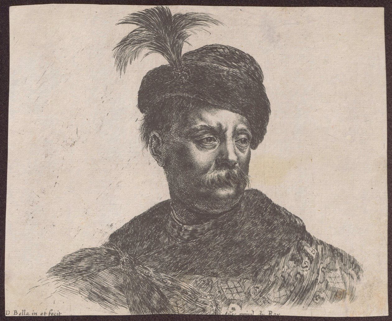 Egy lengyel nemes mellszobor-tanulmánya, a „Principii del disegno” sorozatból alkotó: Stefano della Bella