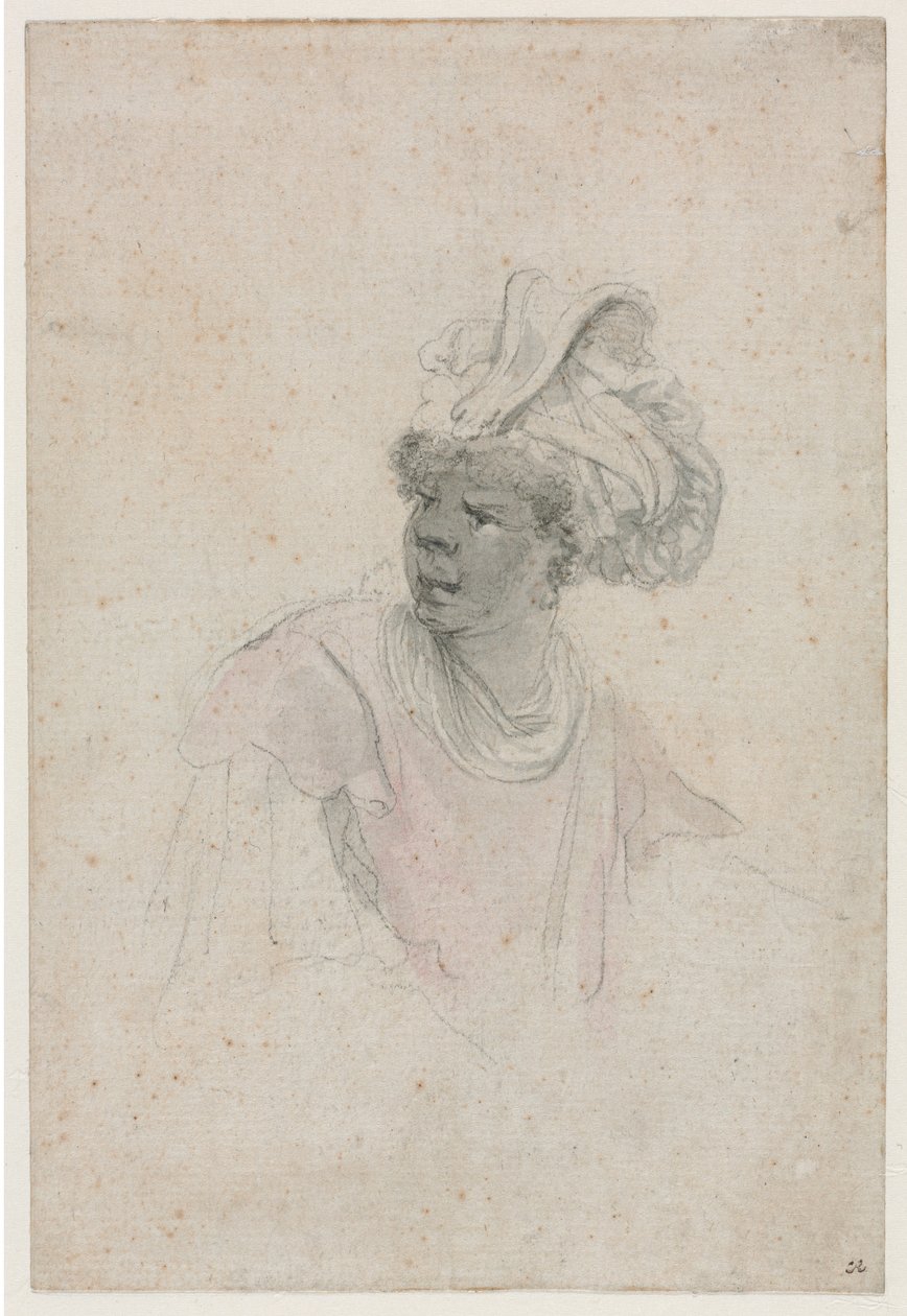 Tanulmány egy mórról, balra fordulva, c. 1657. alkotó: Stefano della Bella