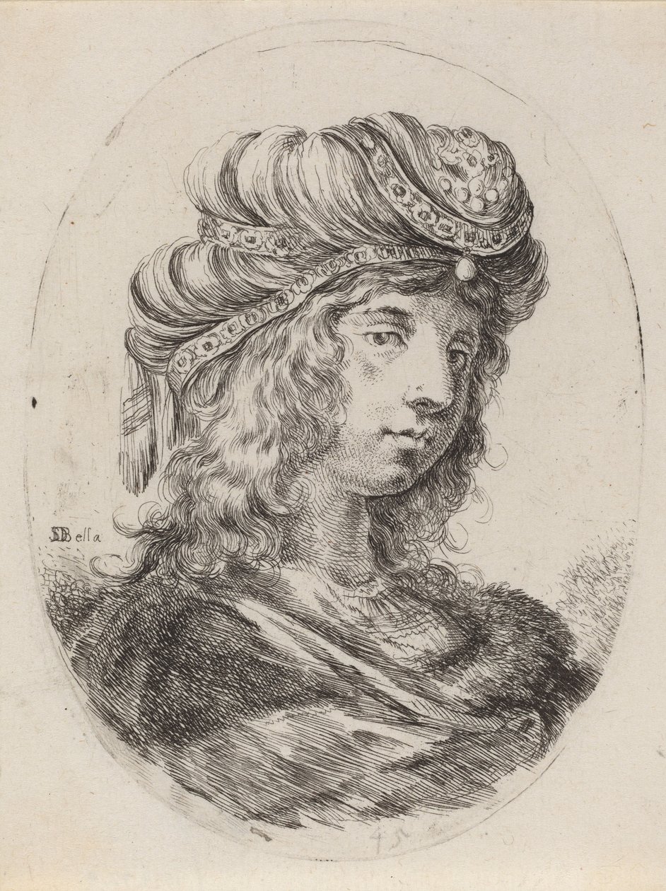 Szultánnő sávos turbánban, jobbra fordulva, 16491650. alkotó: Stefano della Bella
