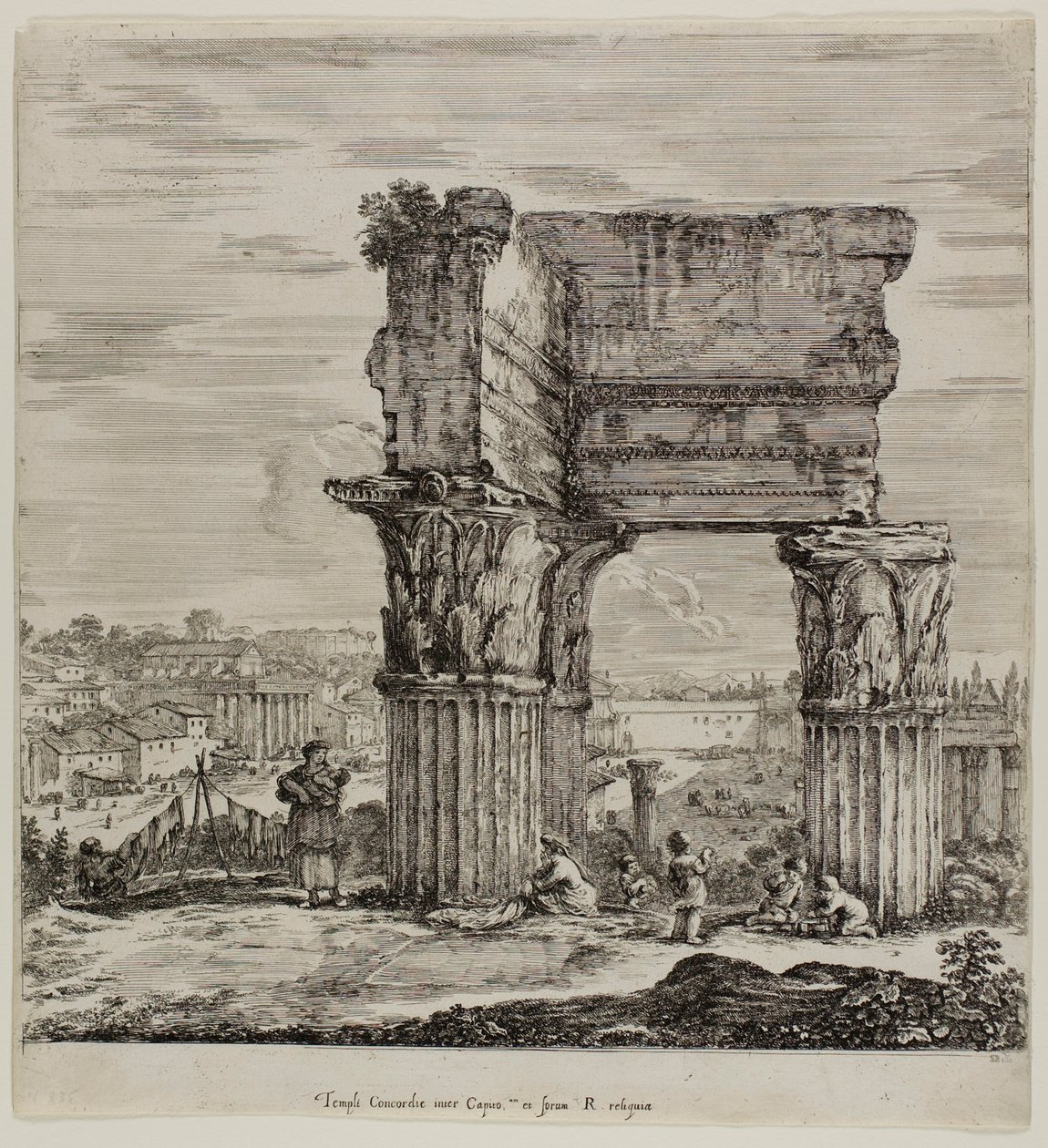 Concordia temploma és a Forum Romanum alkotó: Stefano della Bella