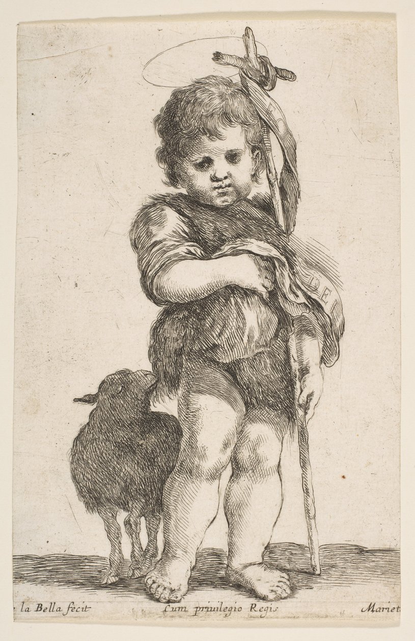 Keresztelő Szent János csecsemő köntösét feltartva, kb. 1649. alkotó: Stefano della Bella
