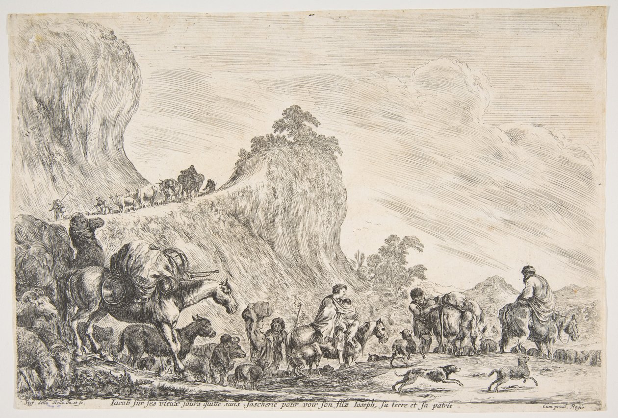 Jákob utazása Egyiptomban, kb. 1647. alkotó: Stefano della Bella