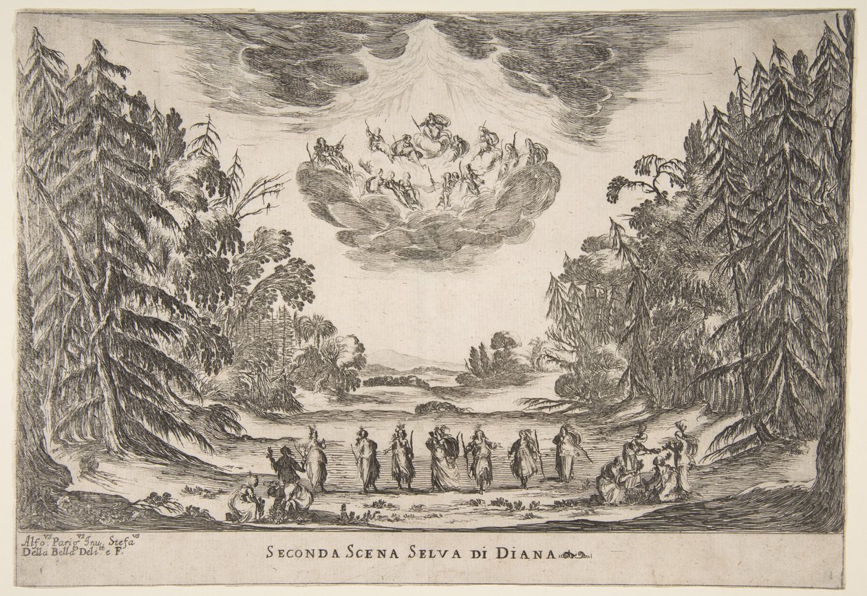 Az istenek esküvője: második jelenet, Diana, 1637. alkotó: Stefano della Bella